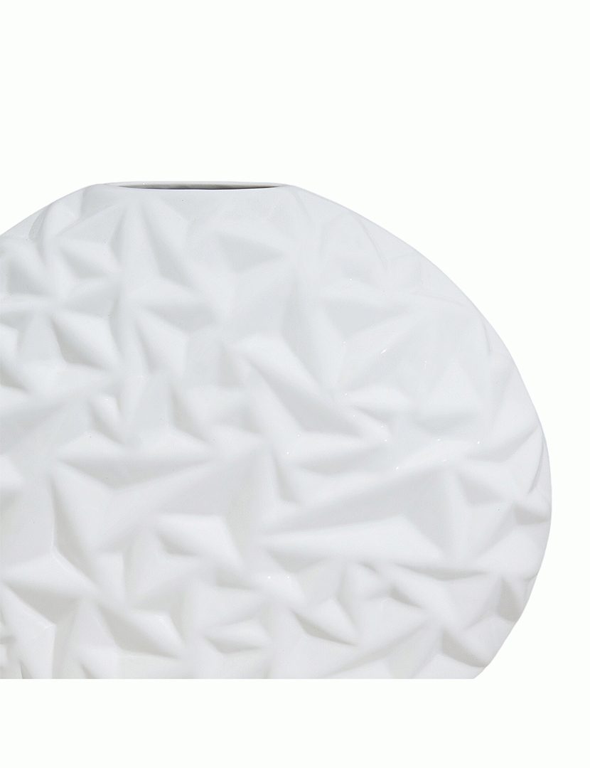 Vaso Baixo e Redondo Eolie Branco