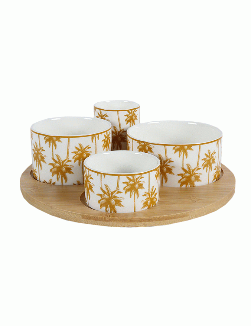 Prato Giratório para Entradas Aruba Amarelo - 28,5cm