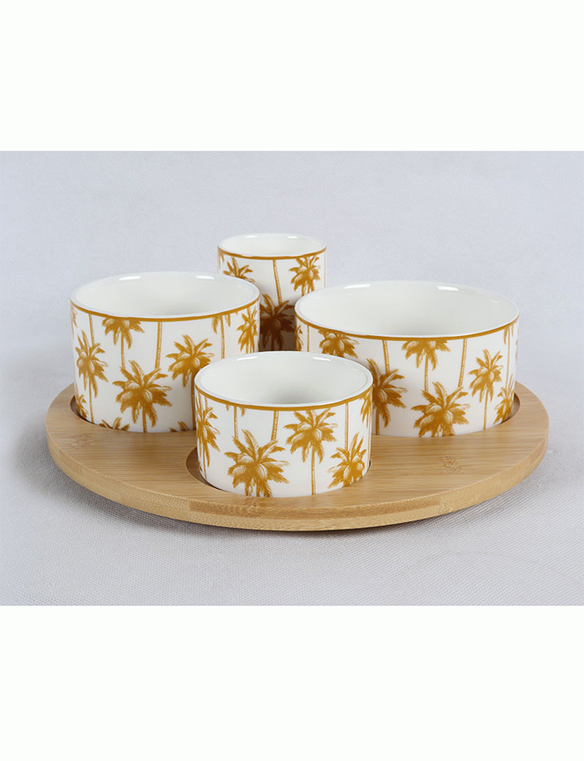 Prato Giratório para Entradas Aruba Amarelo - 28,5cm