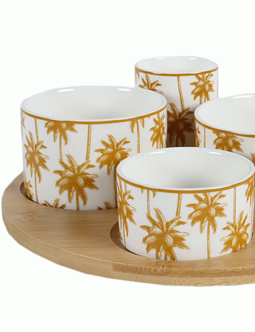 Prato Giratório para Entradas Aruba Amarelo - 28,5cm