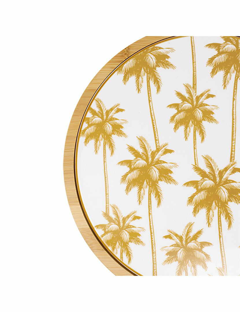 Tábua Redonda de Corte em Porcelana Aruba Amarelo - 27,5cm