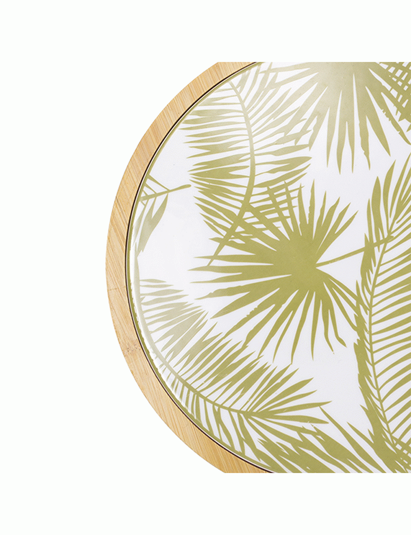 Tábua Redonda de Corte em Porcelana Aruba Verde - 27,5cm