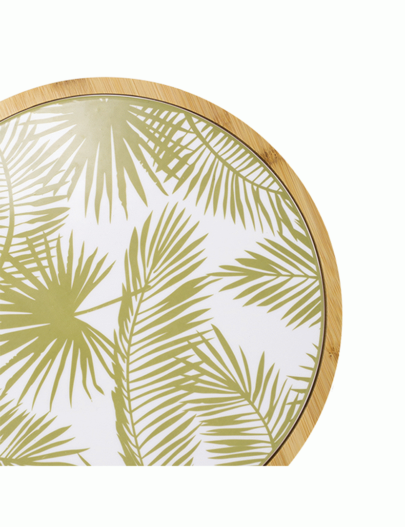 Tábua Redonda de Corte em Porcelana Aruba Verde - 27,5cm