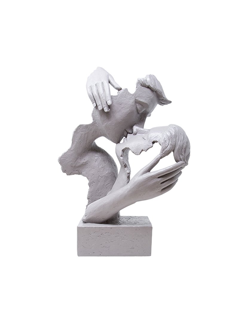 Escultura Casal Beijo de Resina Love Affair