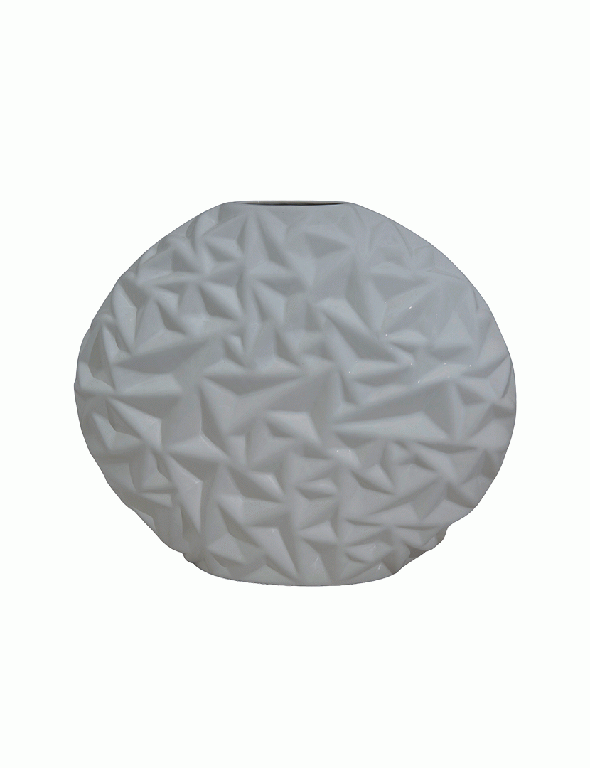 Vaso Baixo Redondo Eolie Cinzento