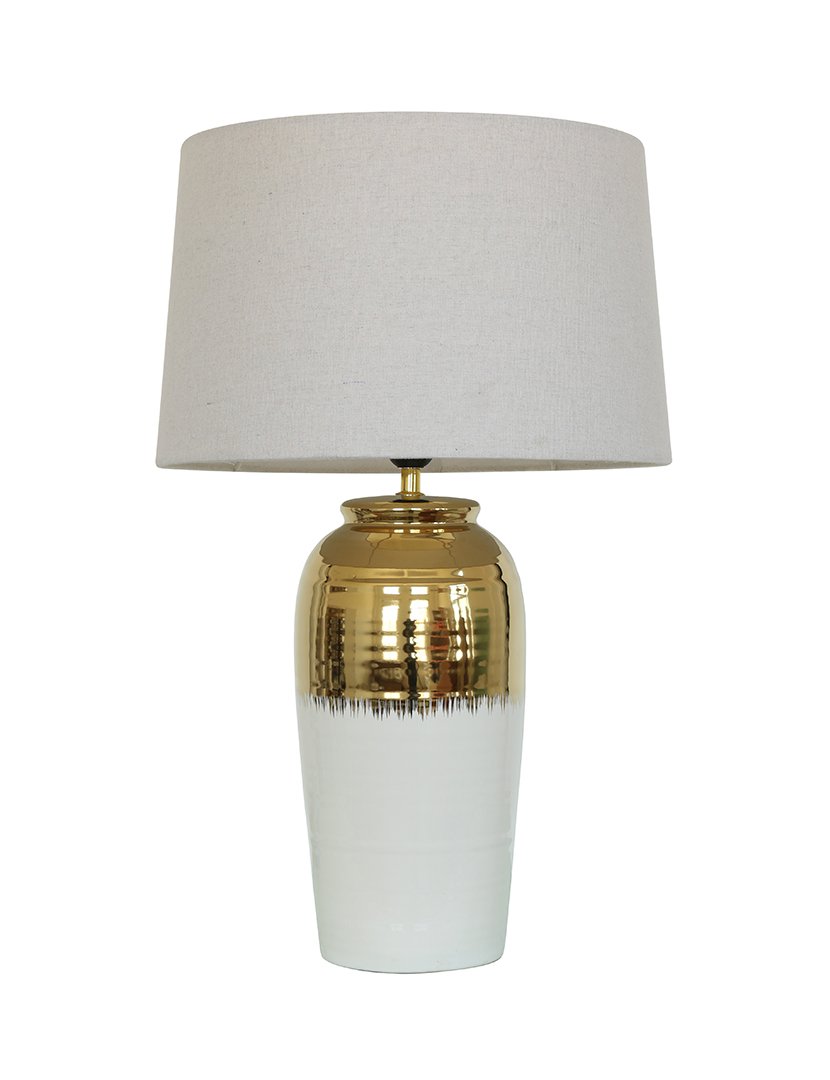 Candeeiro Largo Dubai Branco e Dourado