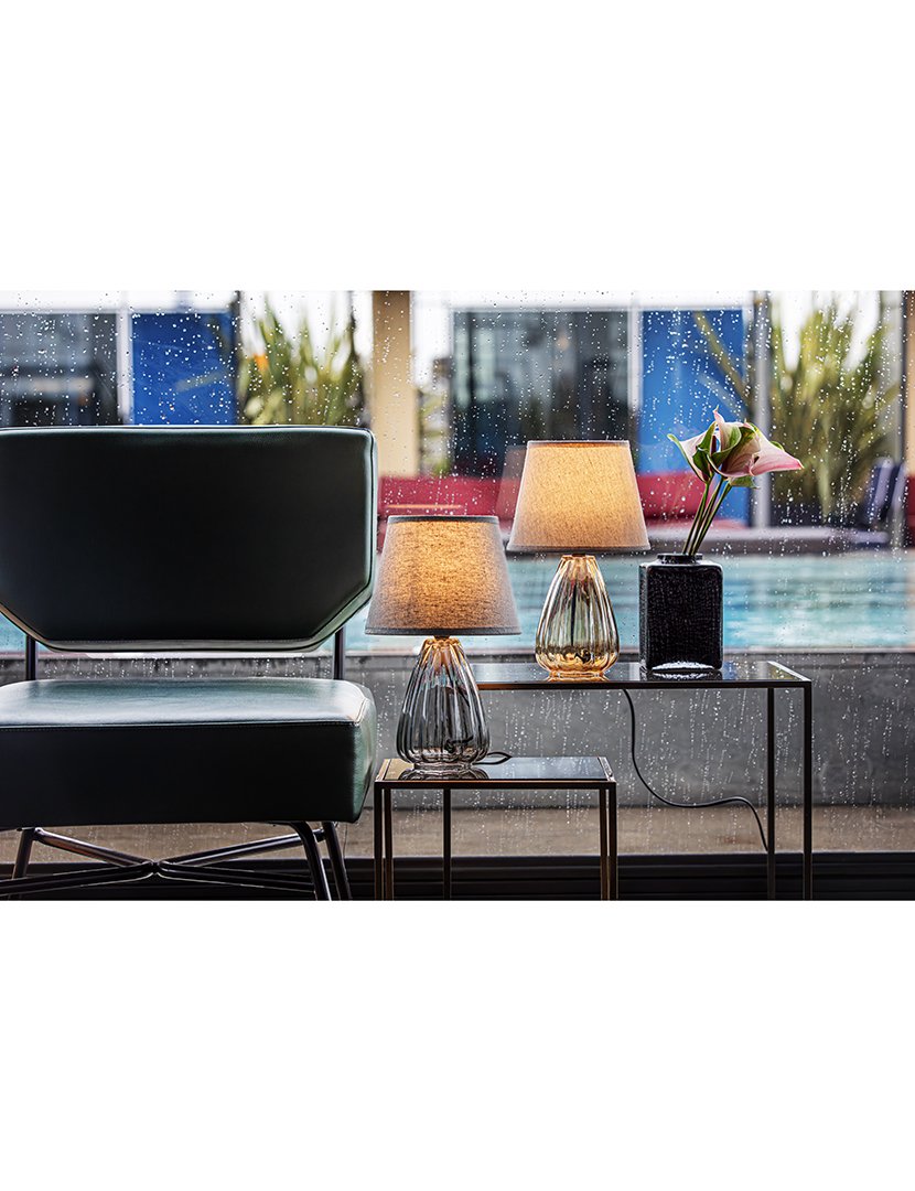 Candeeiro de Vidro Luna Cinzento