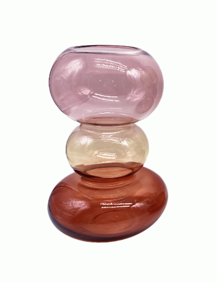 Vaso de Vidro Redondo Pequeno Rainbow