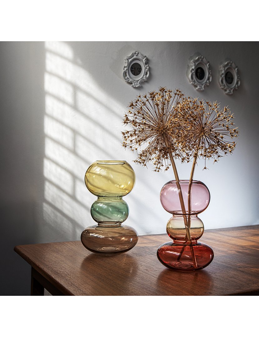 Vaso de Vidro Redondo Pequeno Rainbow