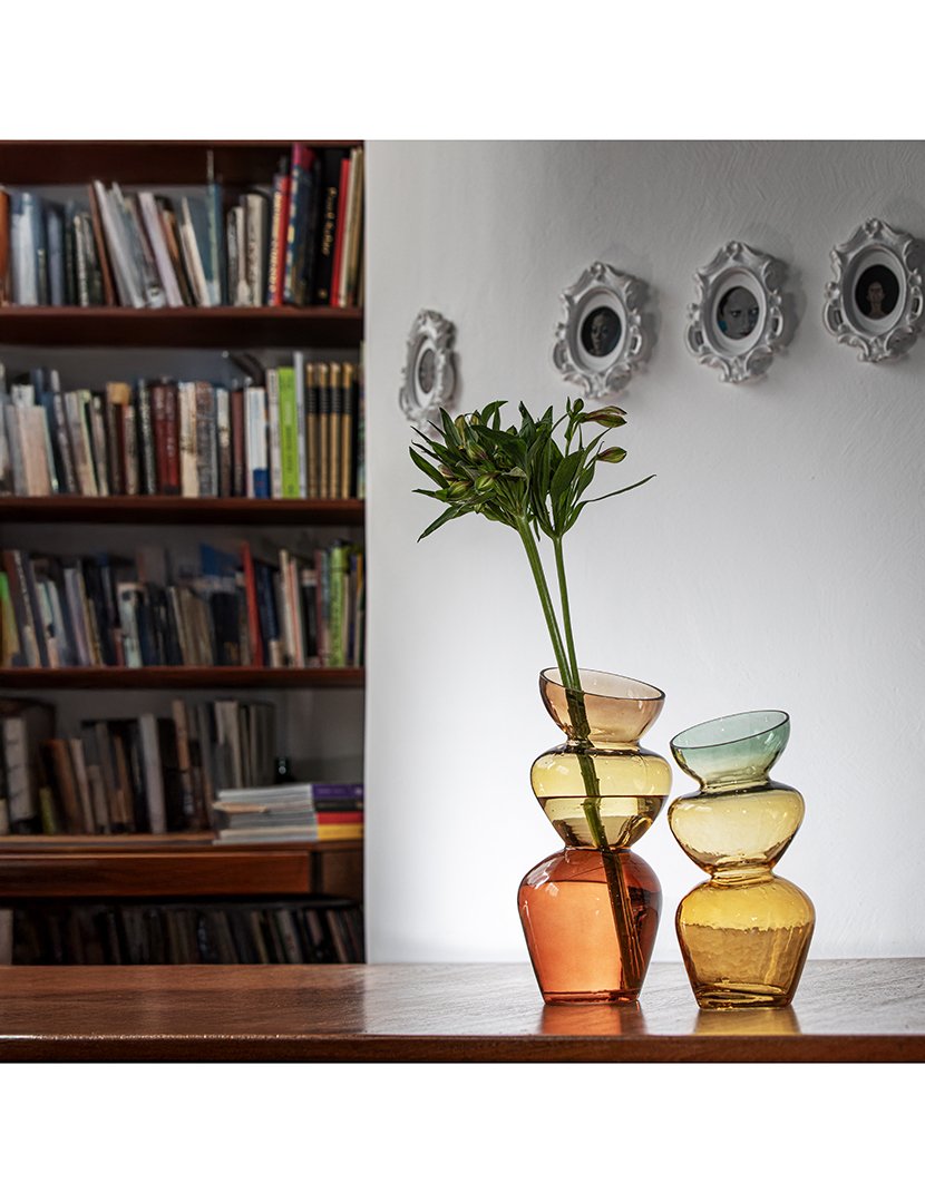 Vaso de Vidro Redondo Pequeno Rainbow