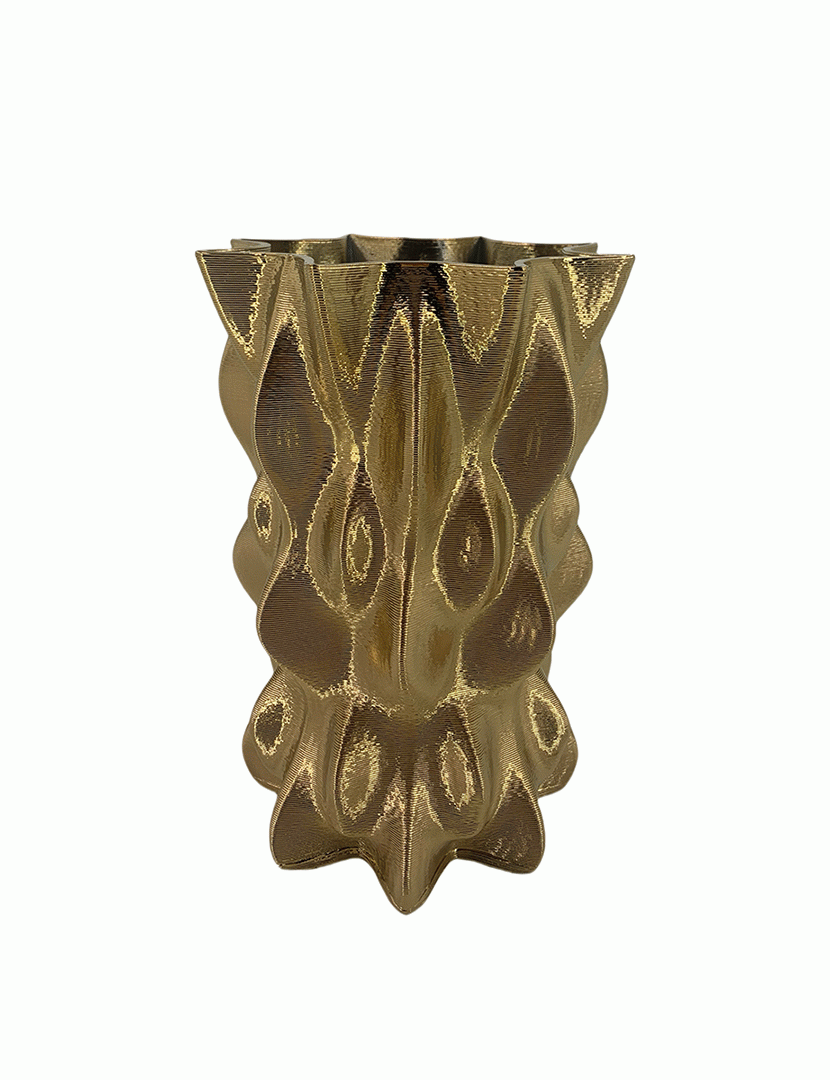 Vaso 3D Flow Dourado