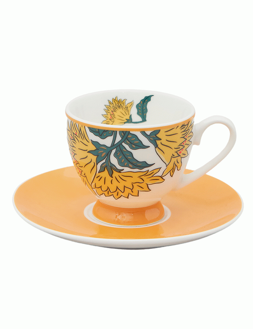 Conj. Café e Pires 6 Peças Alice Amarelo