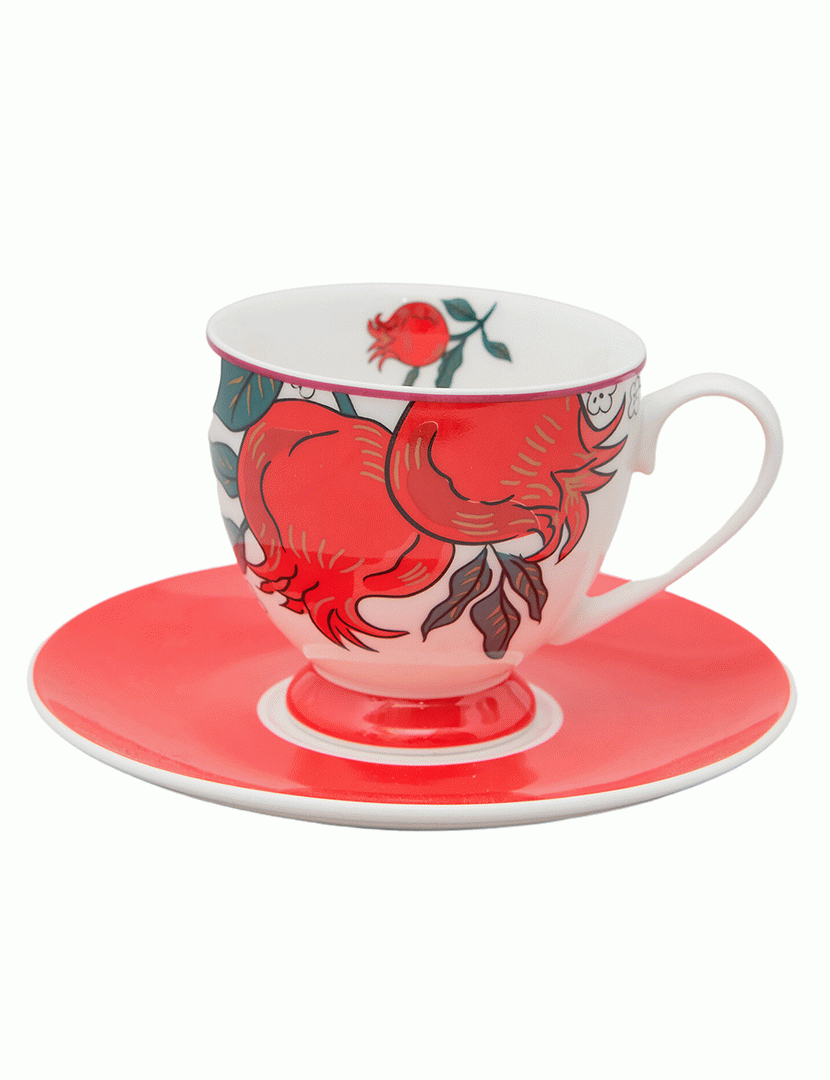 Conj. Chá 3 Peças Alice Vermelho