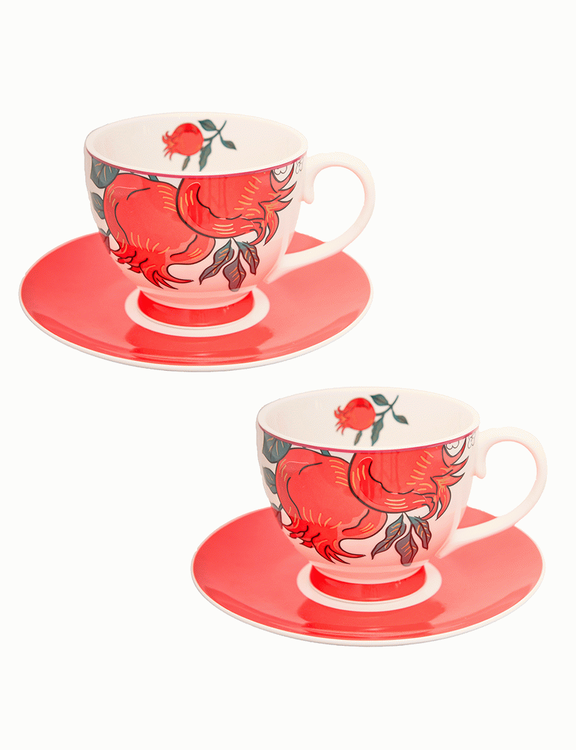 Conj. Pequeno Almoço 2 Peças Alice Vermelho