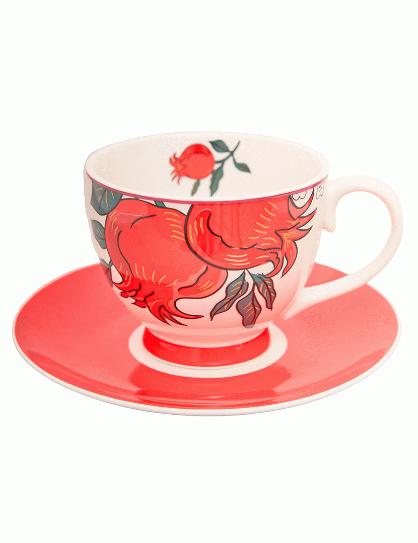 Conj. Pequeno Almoço 2 Peças Alice Vermelho