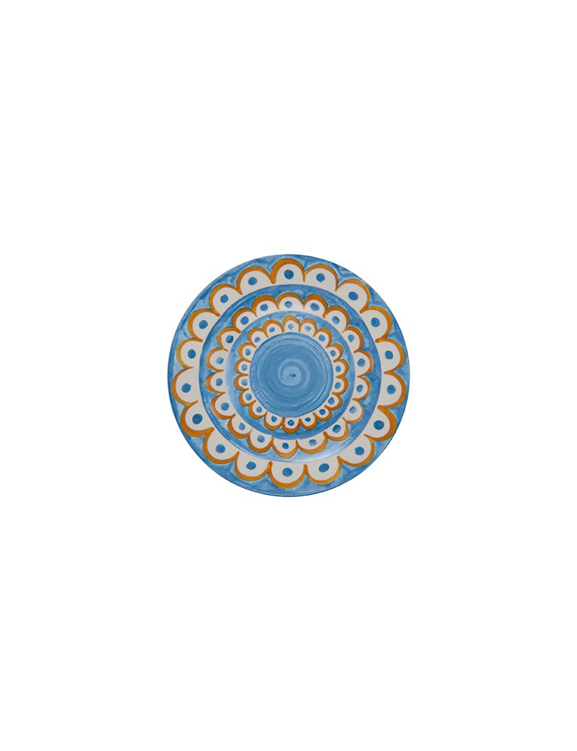 Conj. 6 Pratos de Sobremesa em Porcelana Tangeri Azul