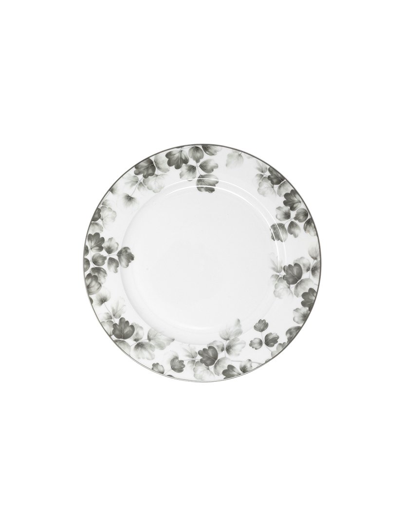 Conj. 6 Pratos de Jantar em Porcelana Foliage Cinzento