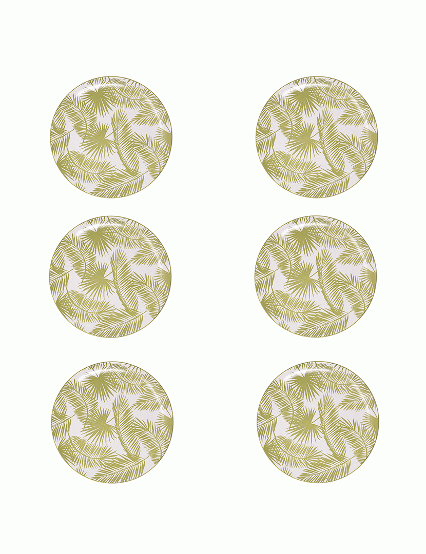 Conj. 6 Pratos de Jantar Aruba Verde