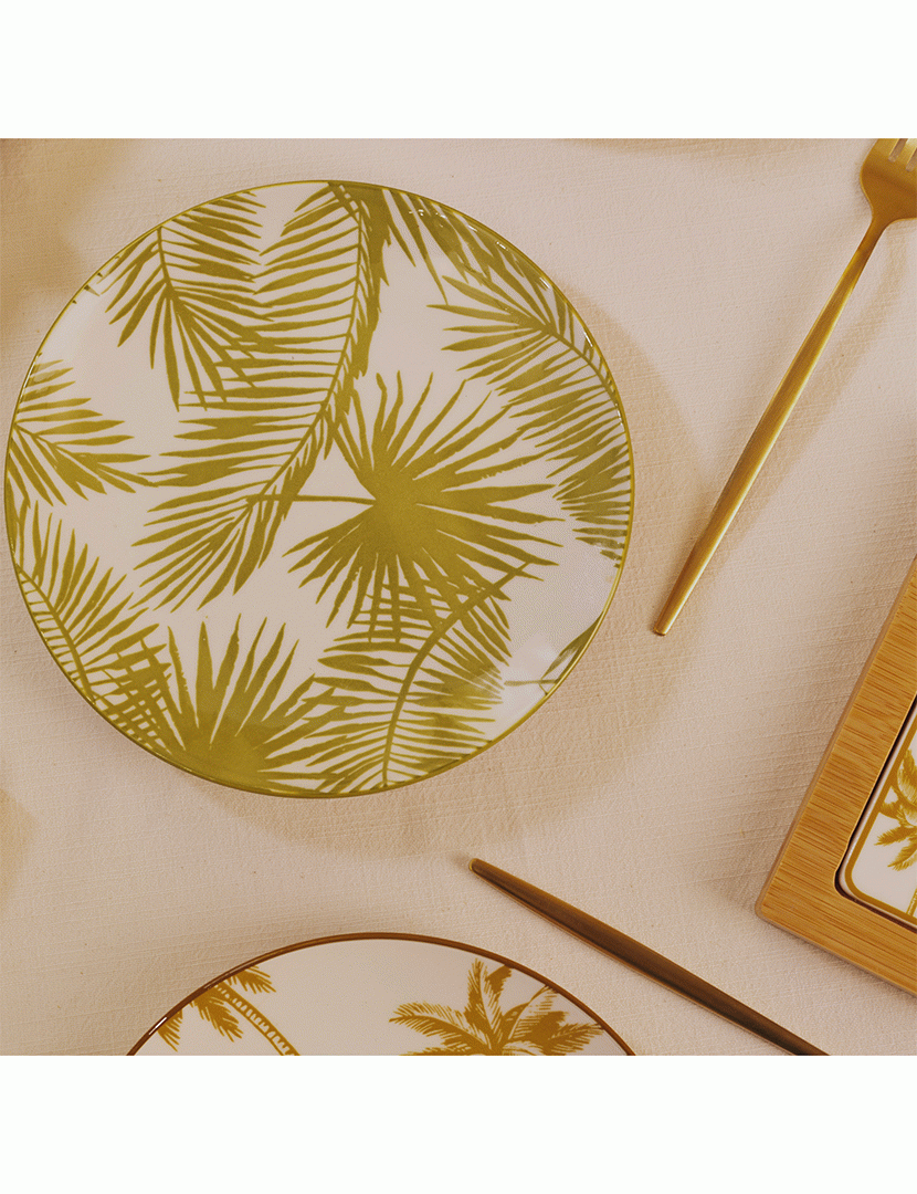 Conj. 6 Pratos de Sobremesa Aruba Verde