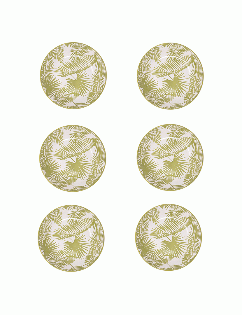 Conj. 6 Pratos de Sopa Aruba Verde