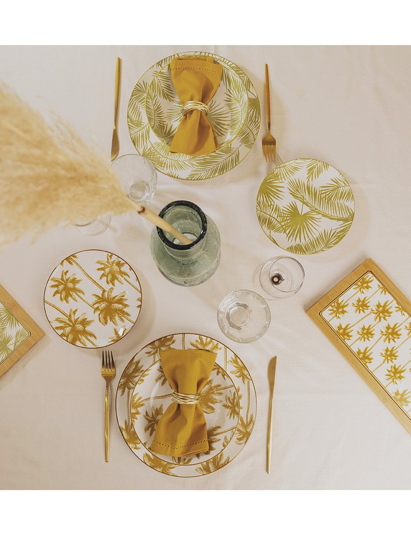 Conj. 6 Pratos de Porcelana Aruba Amarelo