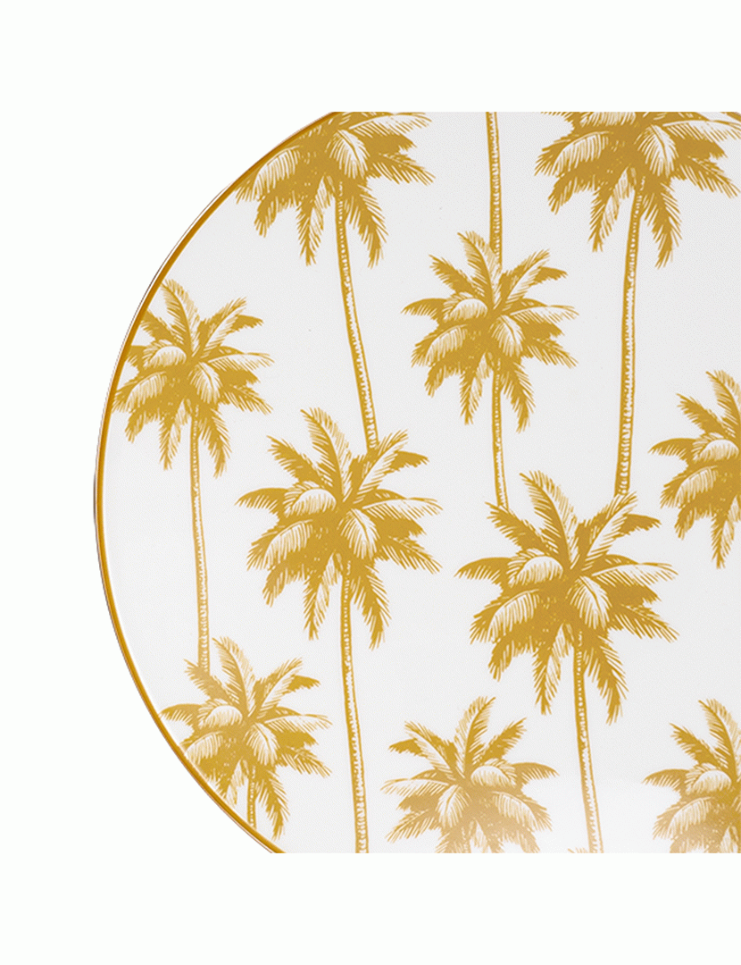 Conj. 6 Pratos de Porcelana Aruba Amarelo