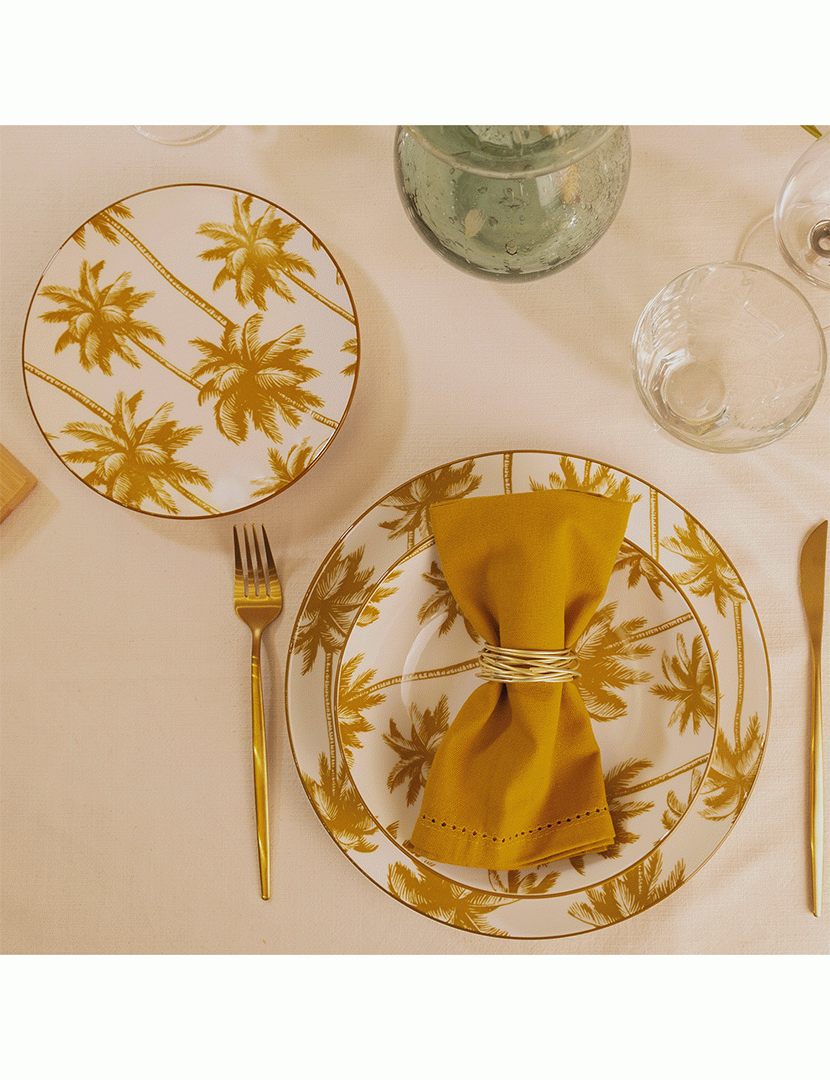 Conj. 6 Pratos de Sobremesa Aruba Amarelo