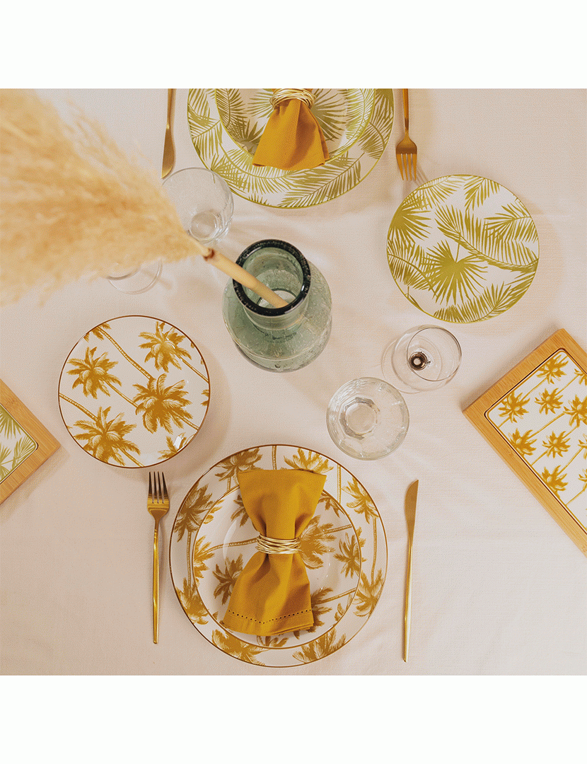 Conj. 6 Pratos de Sobremesa Aruba Amarelo