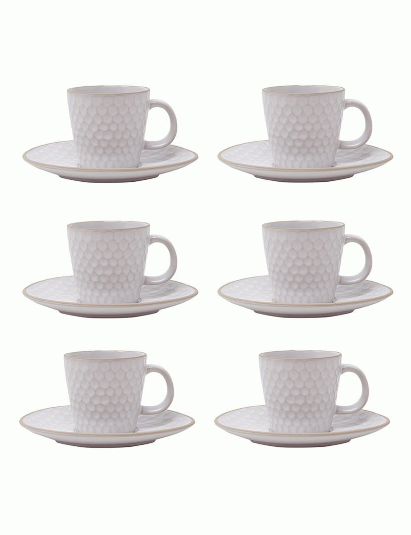 Conj. 6 Chávenas de Café e Pires Impronte