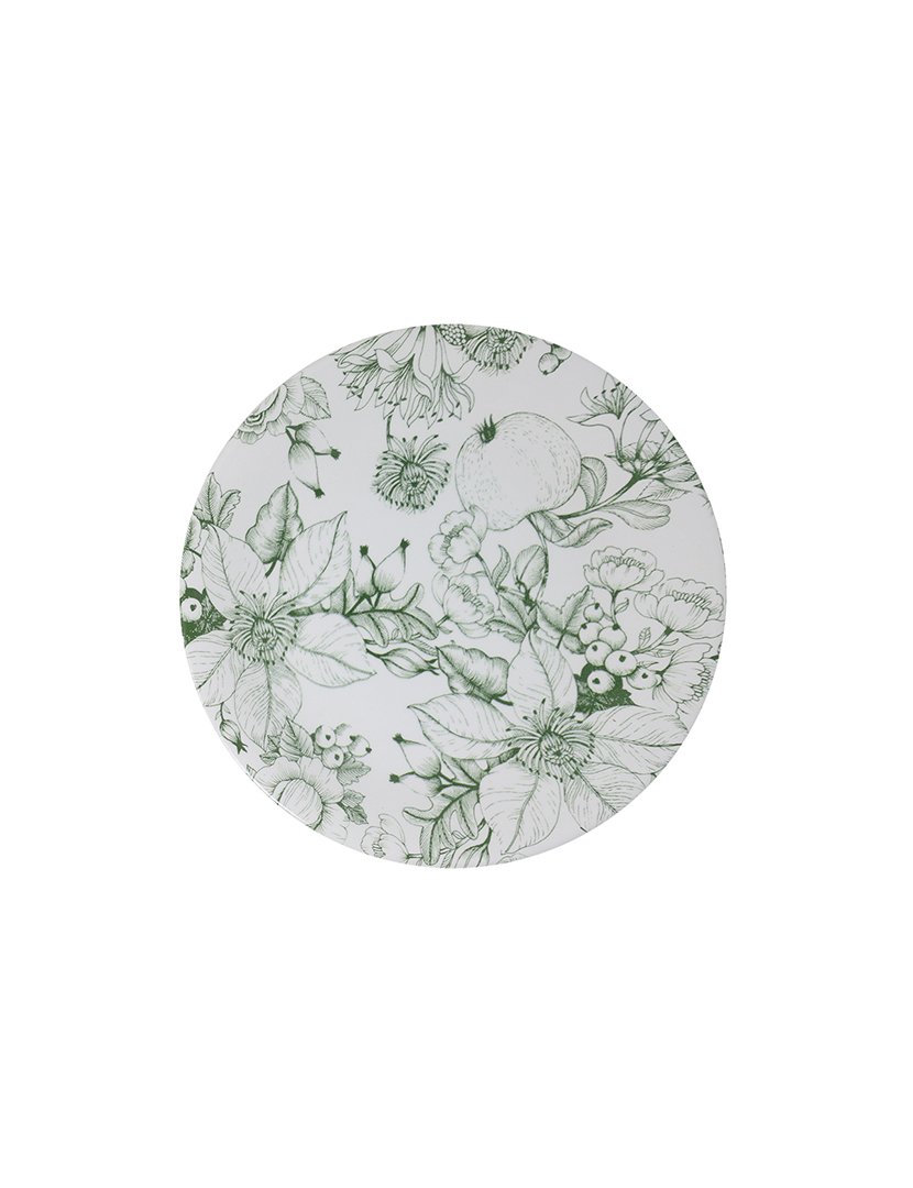 Conj. 6 Pratos de Cerâmica Jacquard Verde