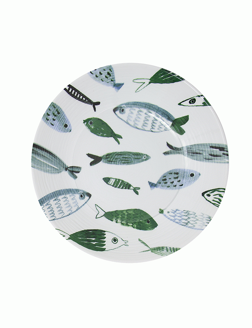 Conj. 6 Pratos de Sopa em Cerâmica Camogli