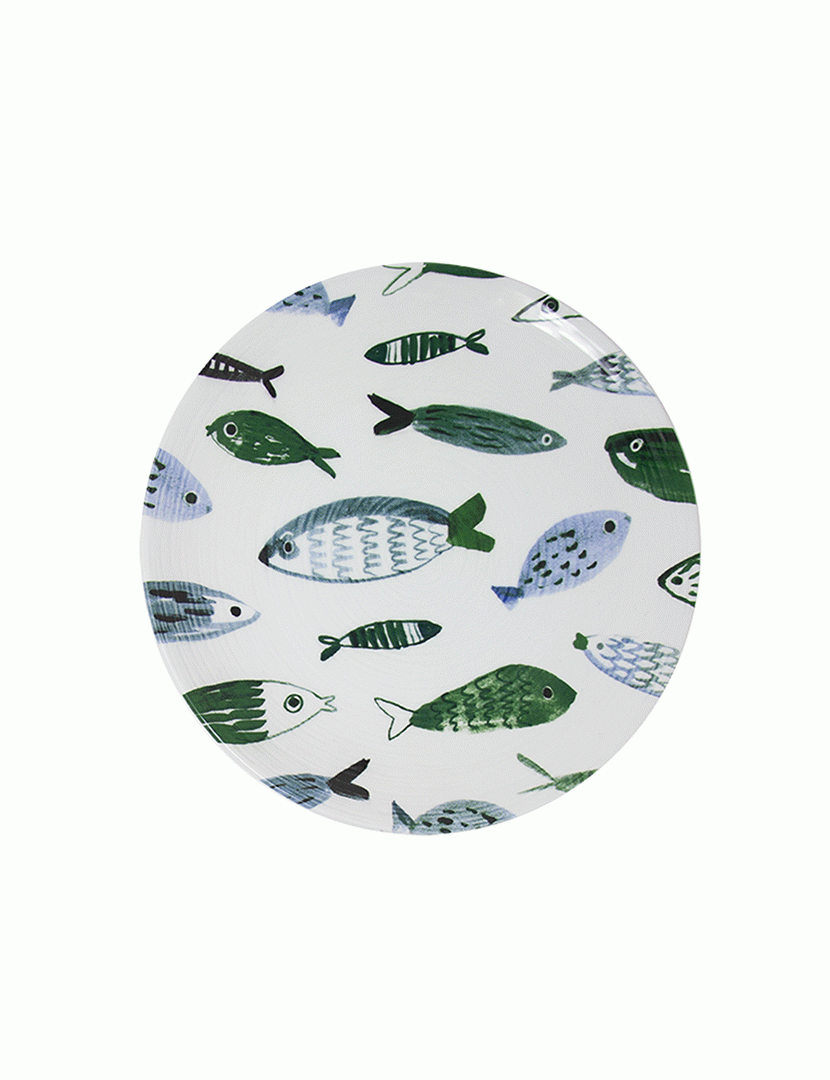 Conj. 6 Pratos de Sobremesa em Cerâmica Camogli