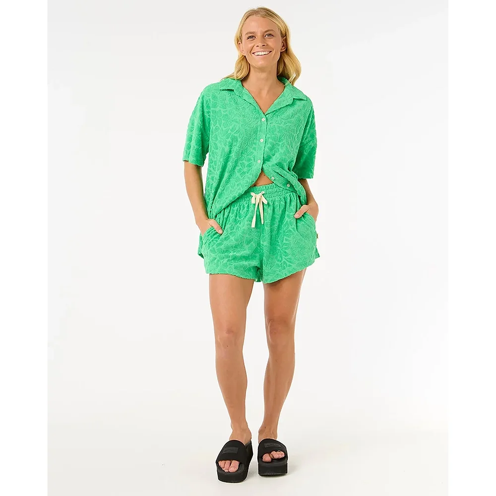 Calções de Felpo Las Dalias Feminino Verde Claro