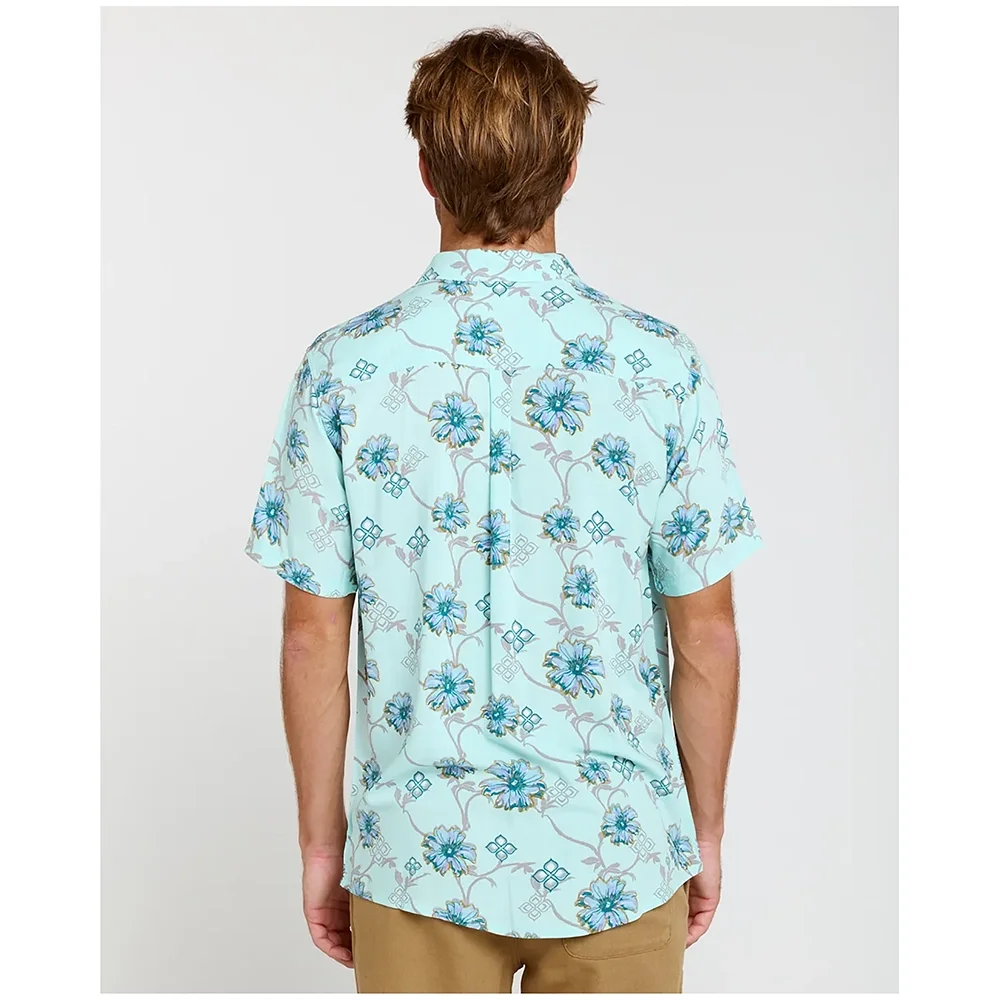 Camisa Surf Revival Masculino Azul Turquesa