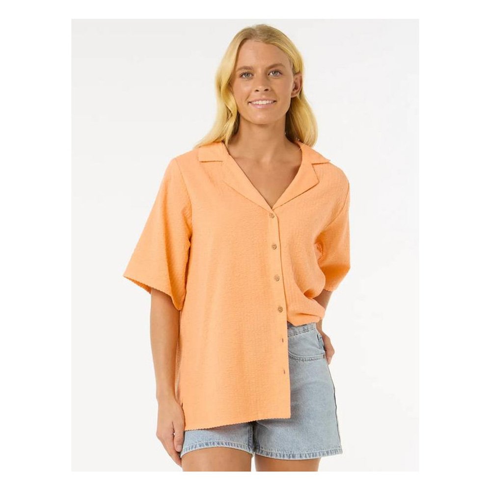 Camisa Textured Cala Vadella Feminino Laranja