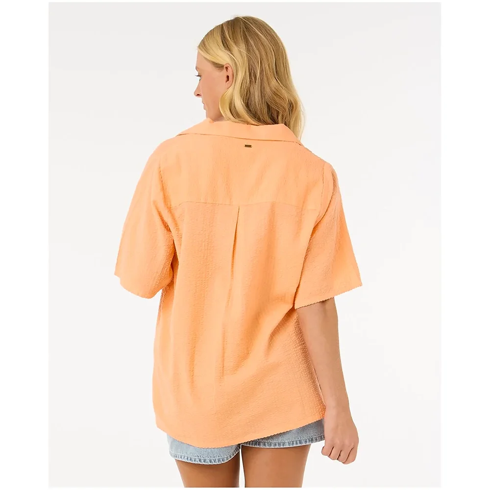 Camisa Textured Cala Vadella Feminino Laranja