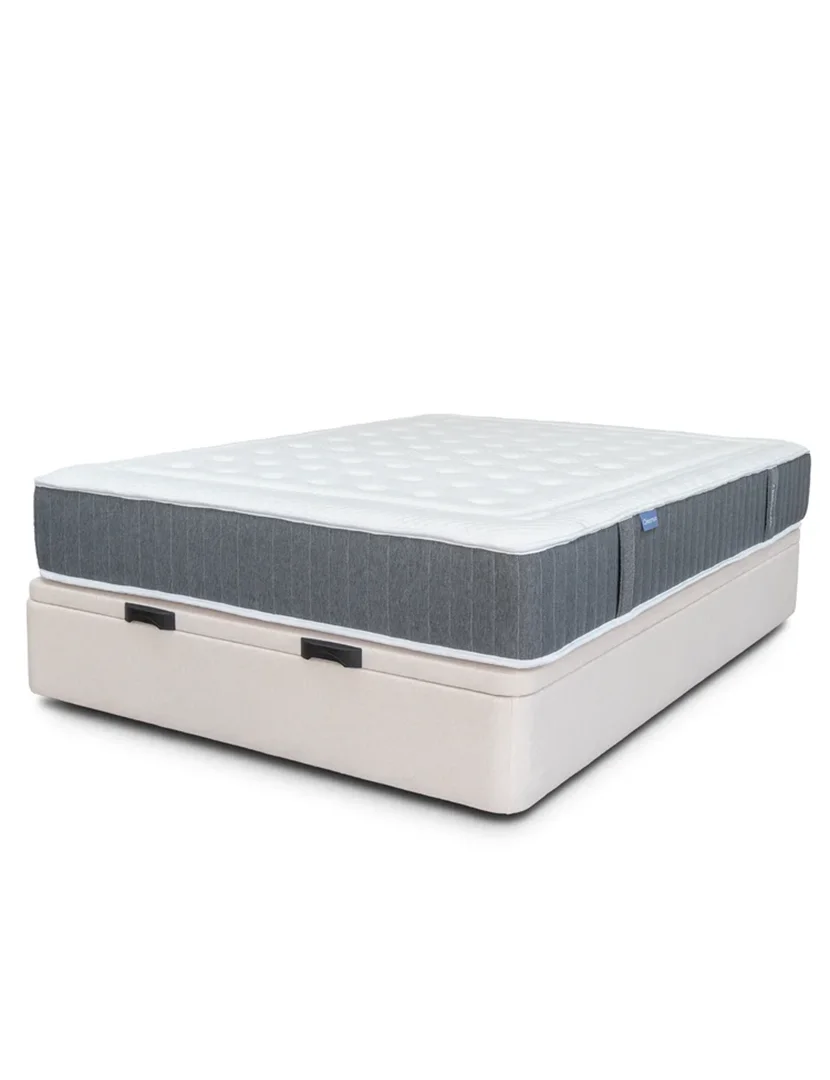 Pack Sommier Sendai Branco + Cabeceira Kyoto Branca + Colchão Hisui 200x160