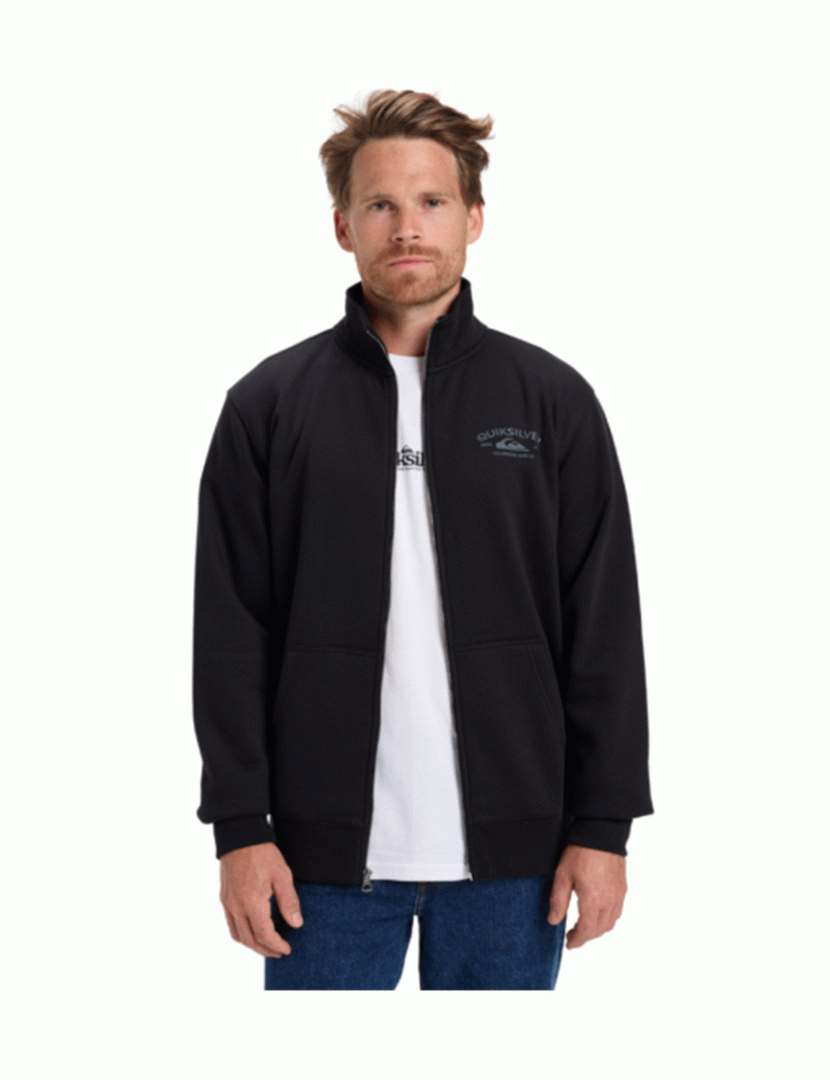 Sweatshirt Zip Fleece No Hood Preto