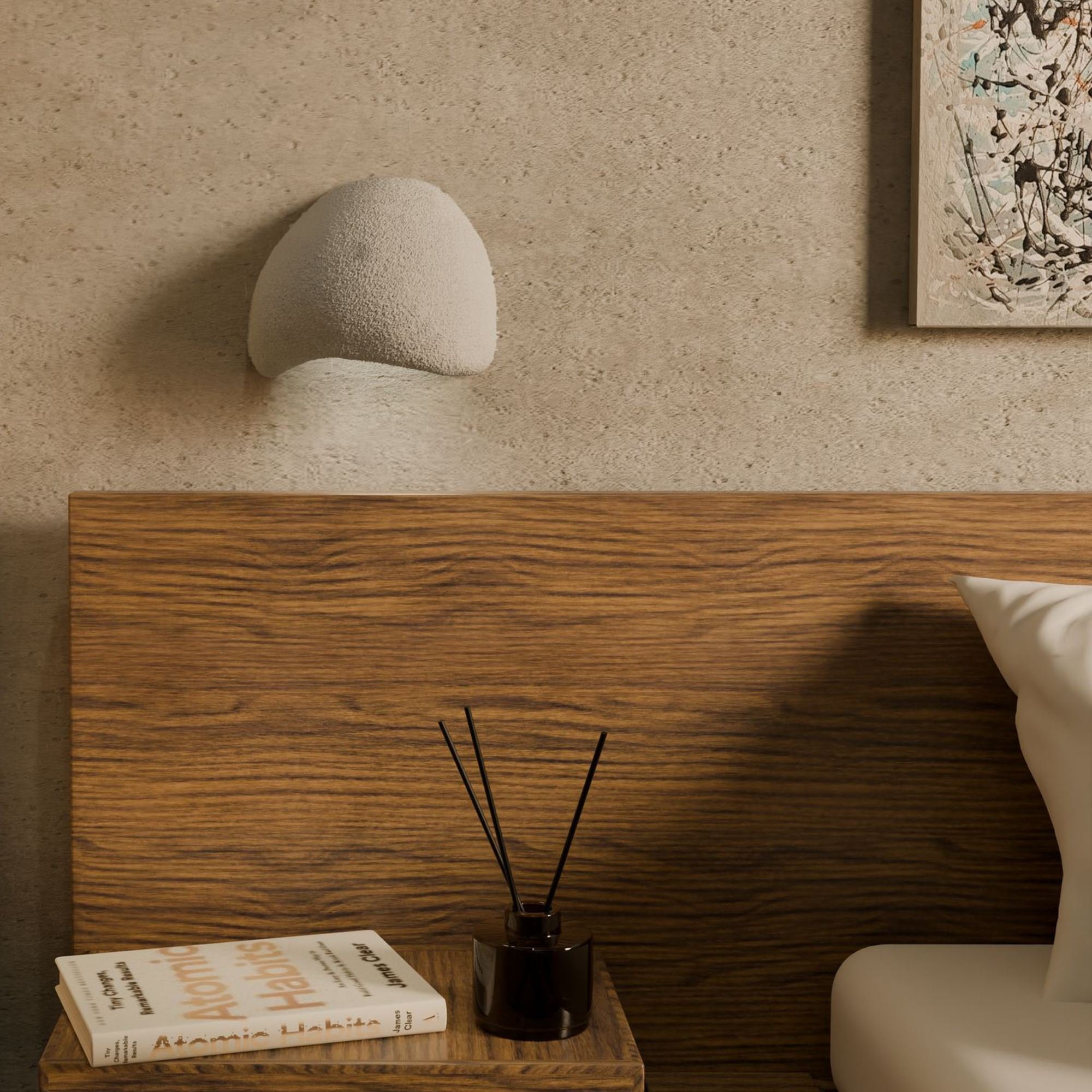 Conjunto 2 Candeeiros Parede Wabi Sabi Arcus Concrete Cinza