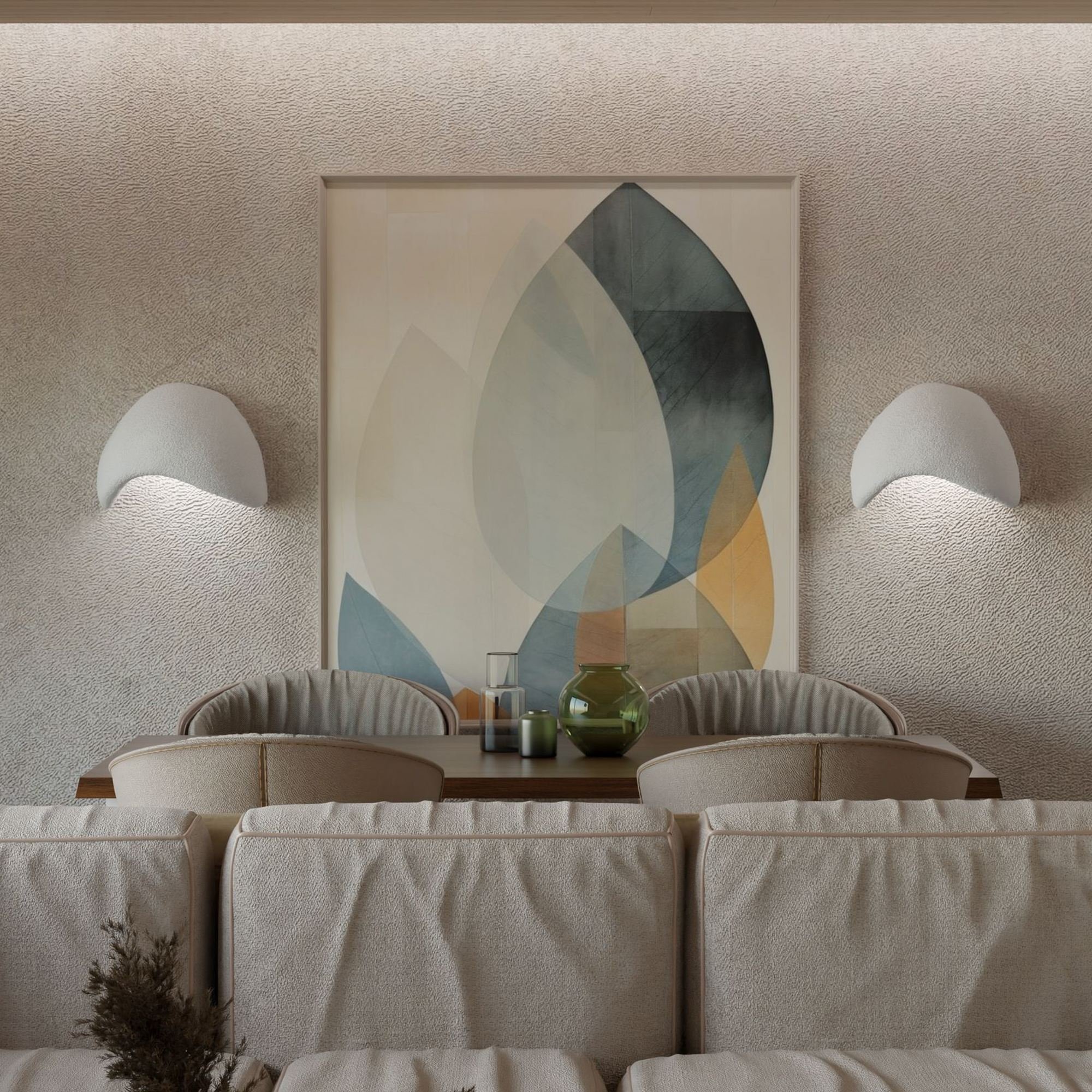 Conjunto 2 Candeeiros Parede Wabi Sabi Shell Branco