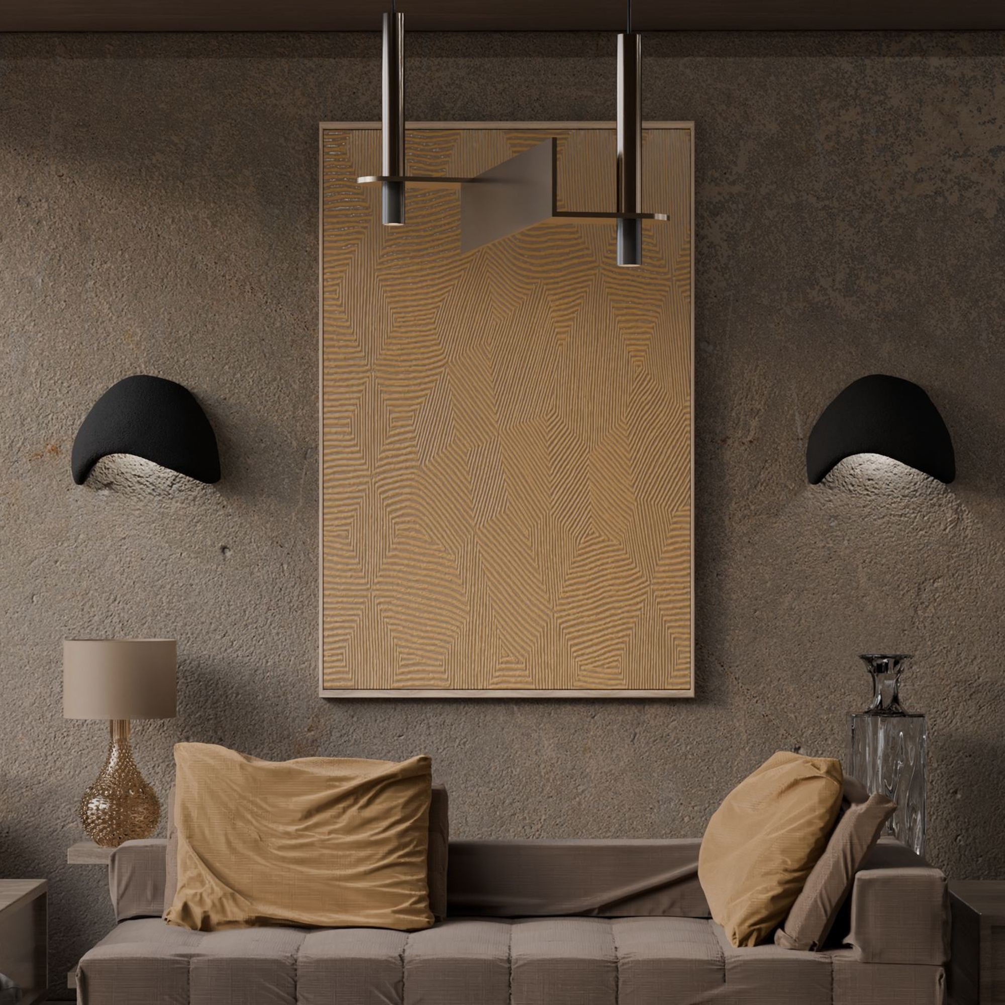 Conjunto 2 Candeeiros Parede Wabi Sabi Shell Preto