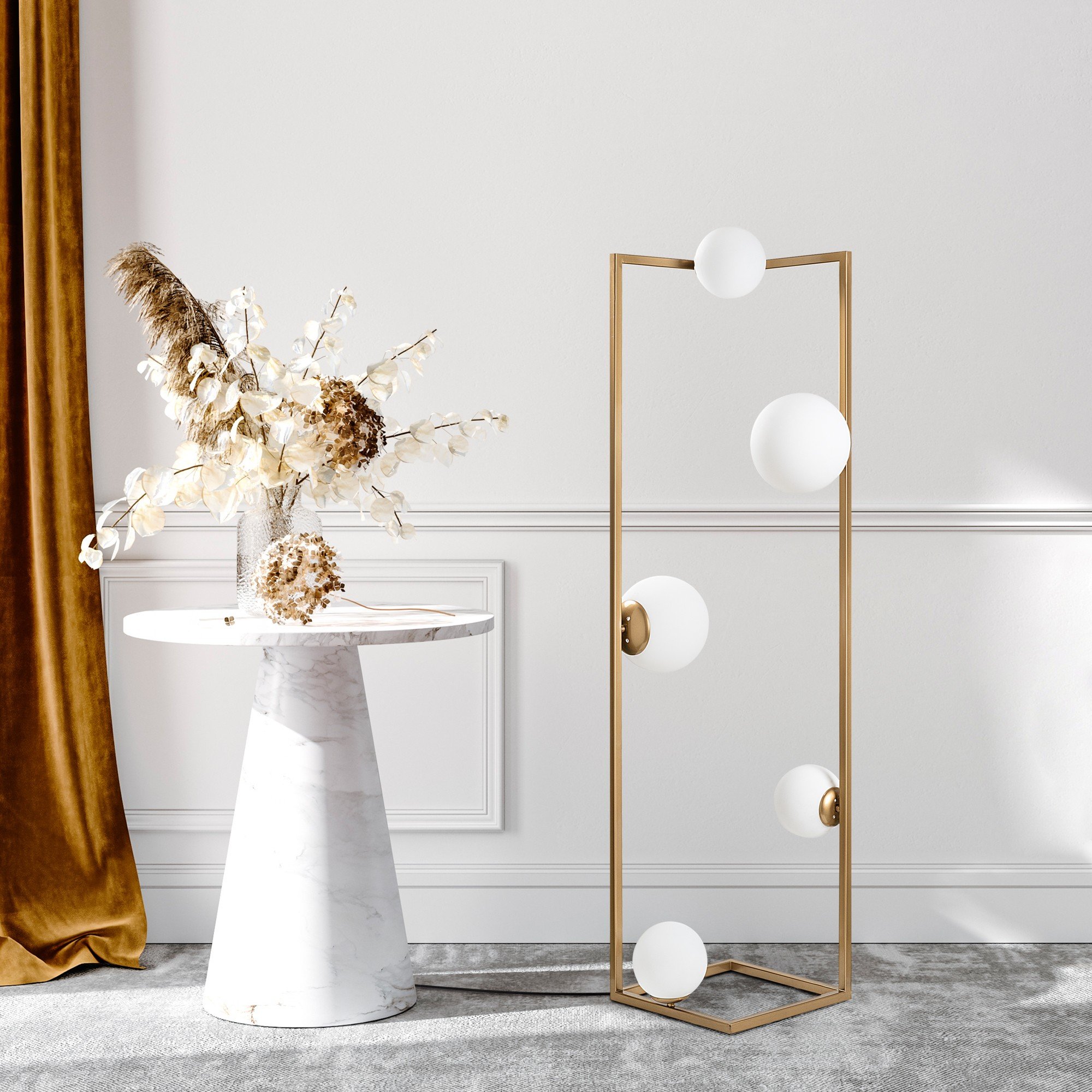 Candeeiro Chão Corner 13776 Dourado