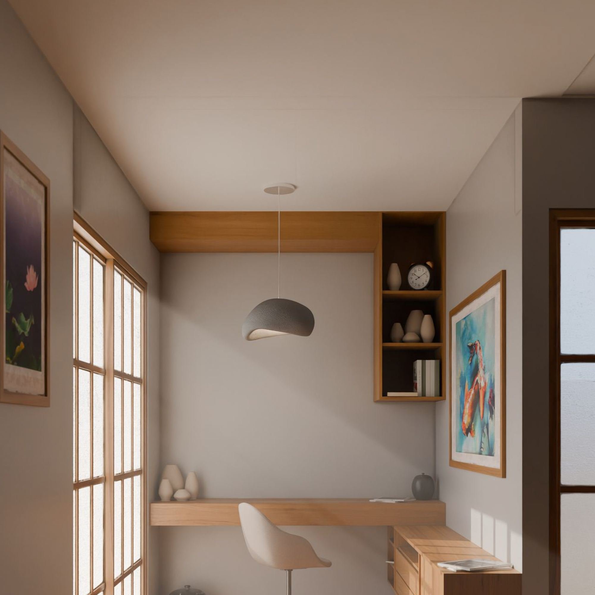 Candeeiro Teto Wabi Sabi Emberstill Concrete Cinza