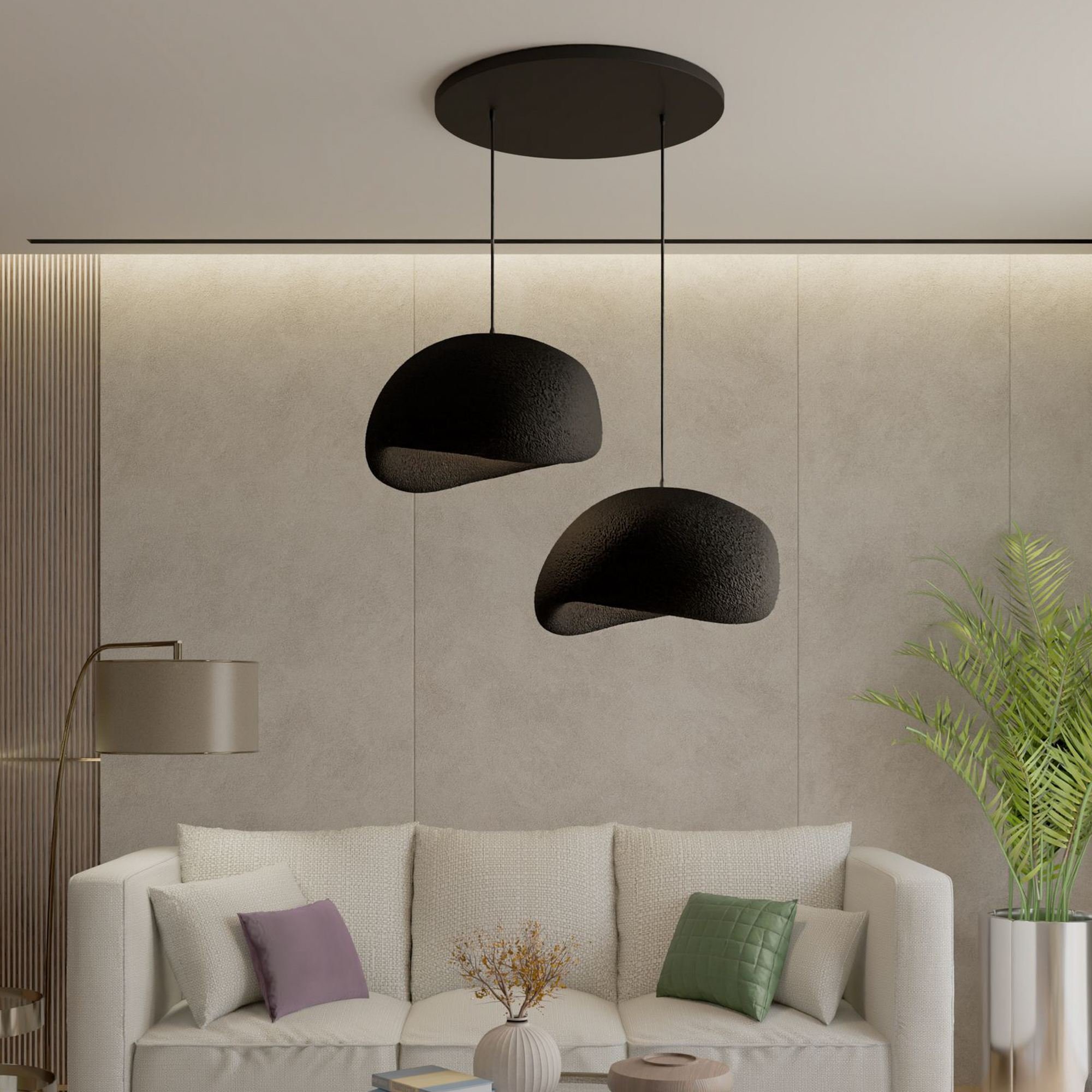 Candeeiro Teto Wabi Sabi Grainbeams Preto