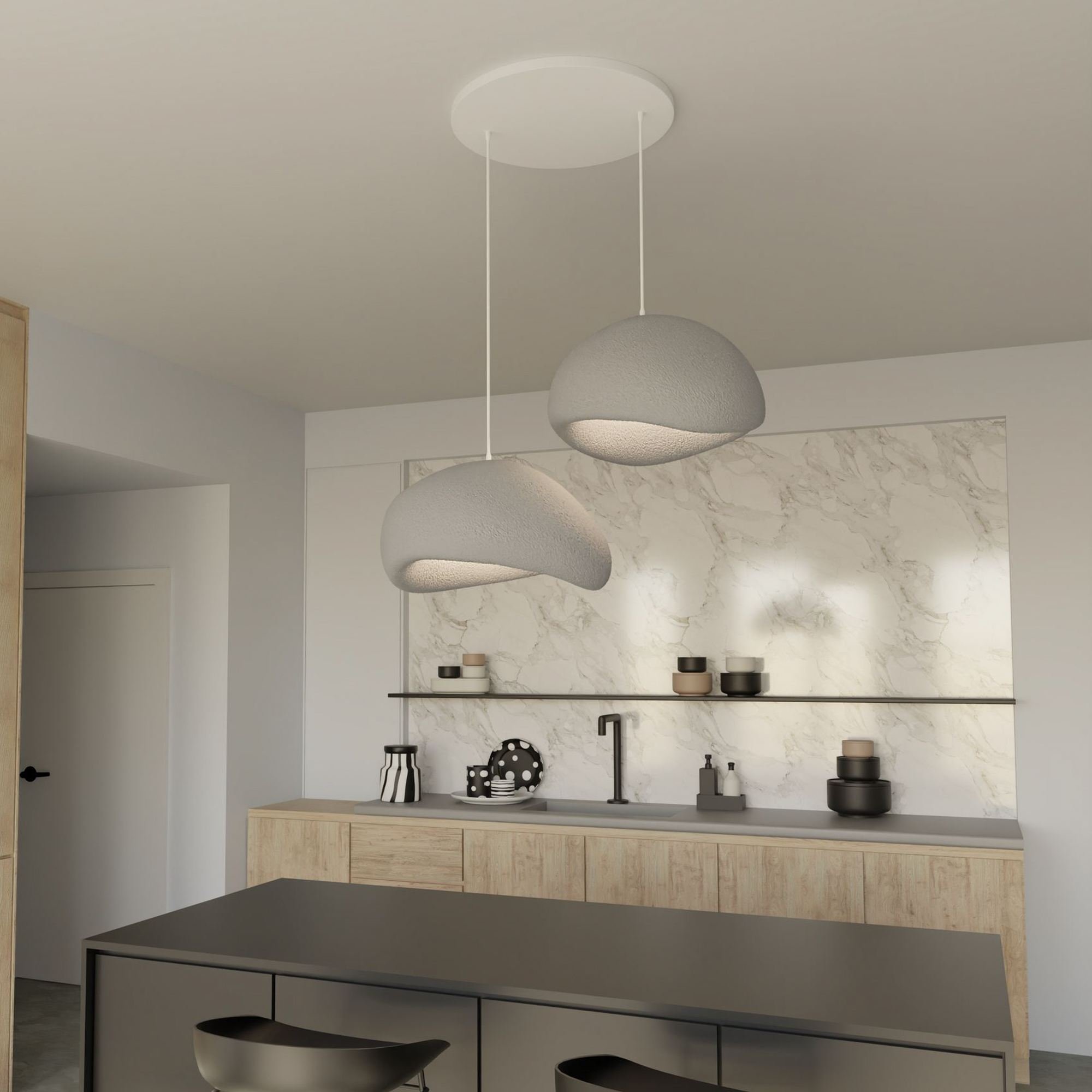 Candeeiro Teto Wabi Sabi Grainbeams Concrete Cinza