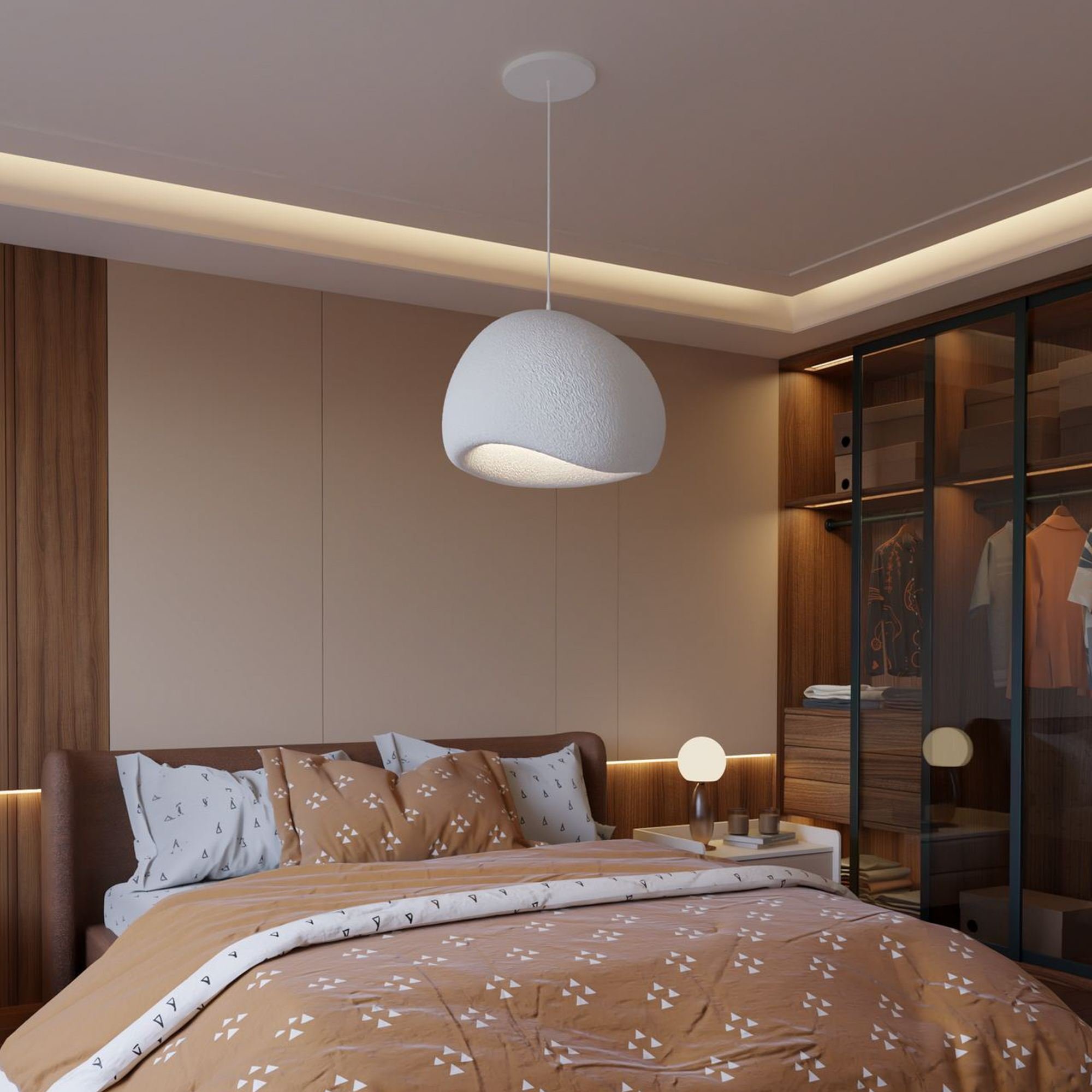 Candeeiro Teto Wabi Sabi Kurai Branco