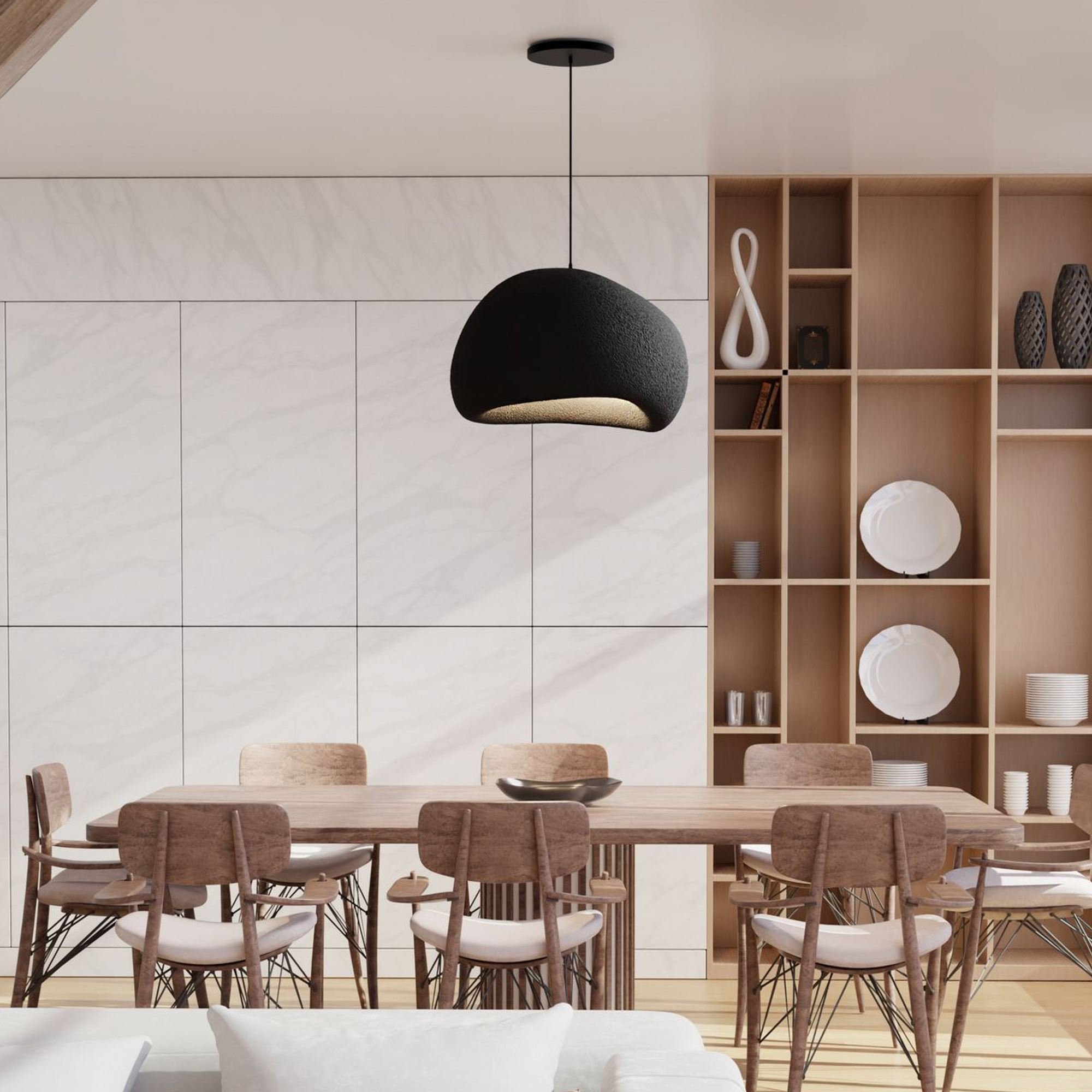 Candeeiro Teto Wabi Sabi Kurai Preto