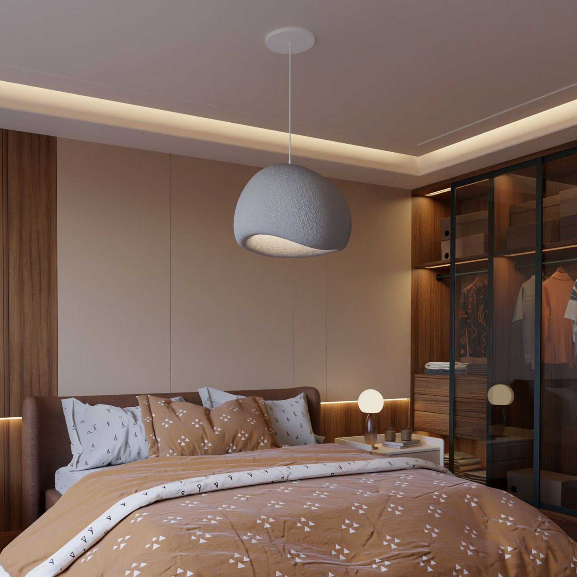 Candeeiro Teto Wabi Sabi Kurai Concrete Cinza