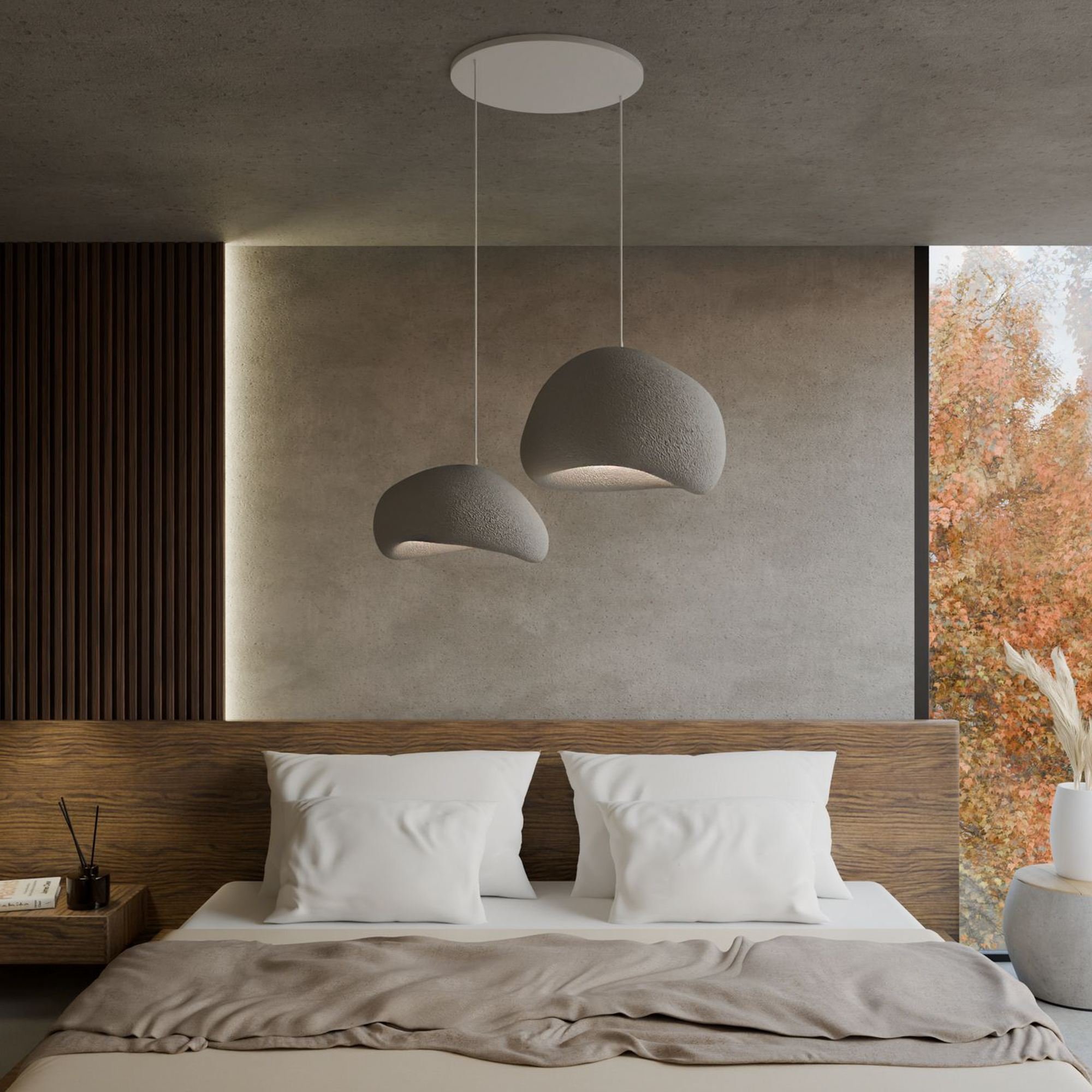 Candeeiro Teto Wabi Sabi Rawbends Concrete Cinza