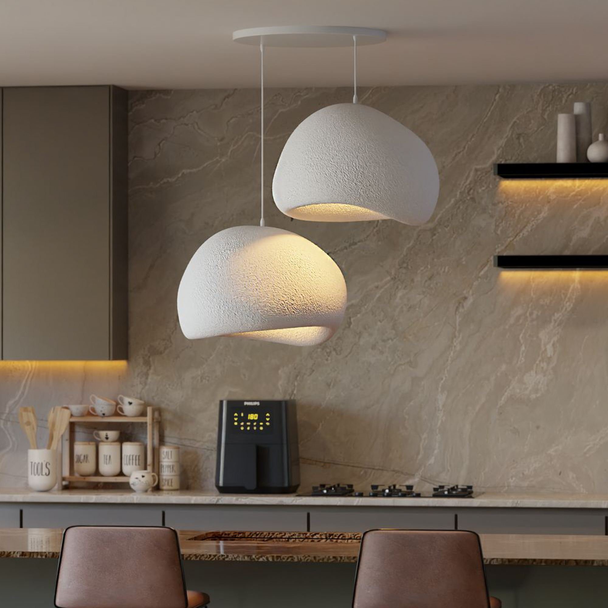 Candeeiro Teto Wabi Sabi Barecasts Branco